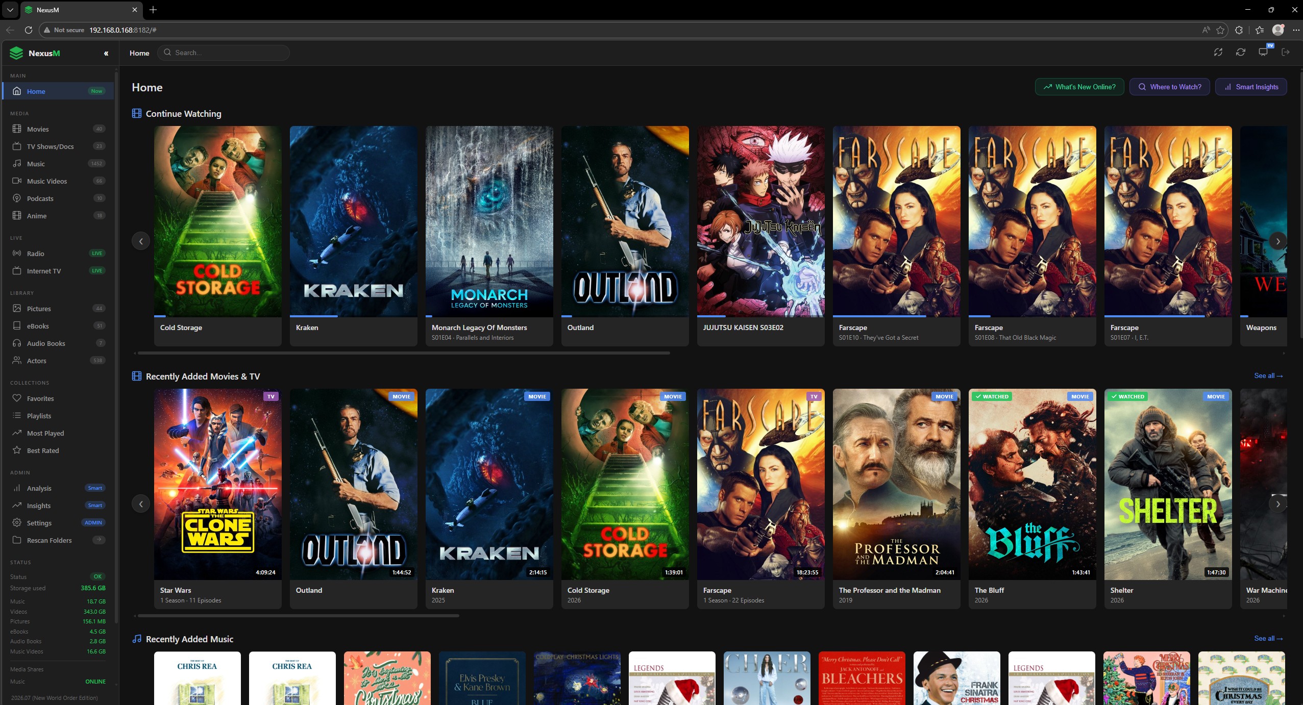 NexusM mobile login screen