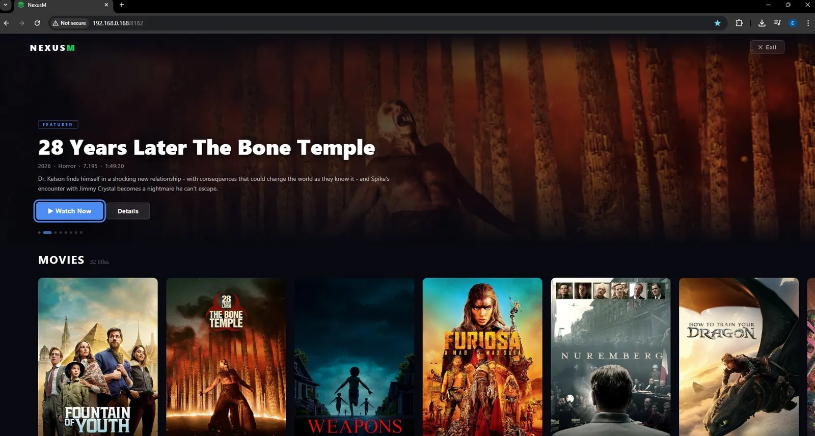 NexusM Go Big Mode full-screen TV interface