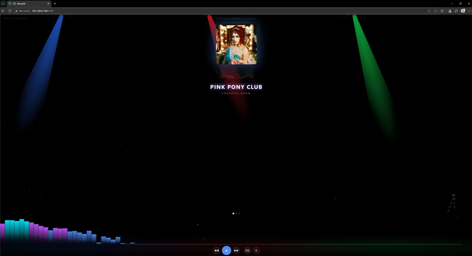 NexusM Nightclub Mode music visualiser